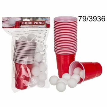 Beer Pong műanyag pohár szett ping pong labdákkal