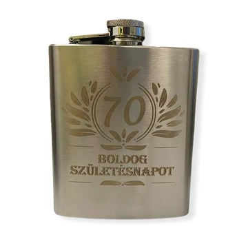 Gravírozott fém flaska - Boldog Születésnapot 70