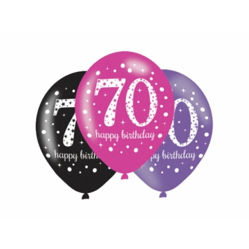 Latex lufi 70-es  Milestone -  Happy Birthday! - 6db/cs