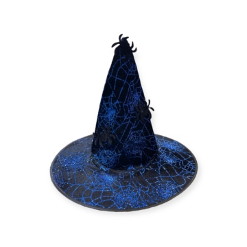 Boszi kalap pókháló mintával - Kék