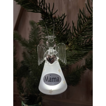 Karácsonyfadísz világító,  Angyal - Mama