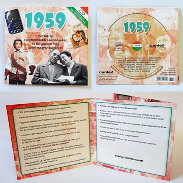 CD-s évszámos üdvözlőlap, képeslap 1959