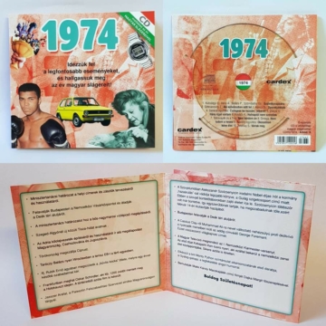 CD-s évszámos üdvözlőlap, képeslap 1974