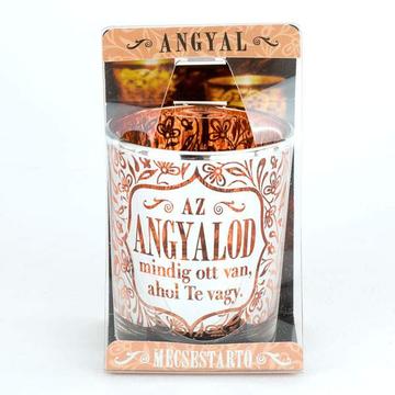 Mécsestartó metál fényezéssel, Angyal