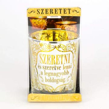 Mécsestartó metál fényezéssel - Szeretet