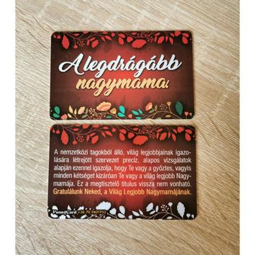 Vicces ”Bankkártya” - Nagymama igazolvány -  A legdrágább nagymama!
