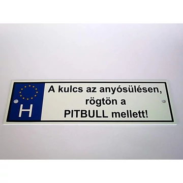 Rendszámtábla A kulcs az anyósülésen...