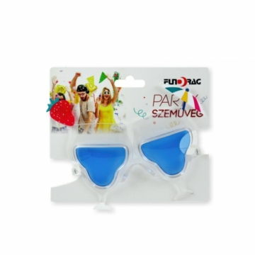 Party szemüveg - koktélos pohár - kék
