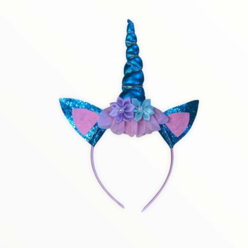 Unikornis, egyszarvú hajpánt világítós  - Kék