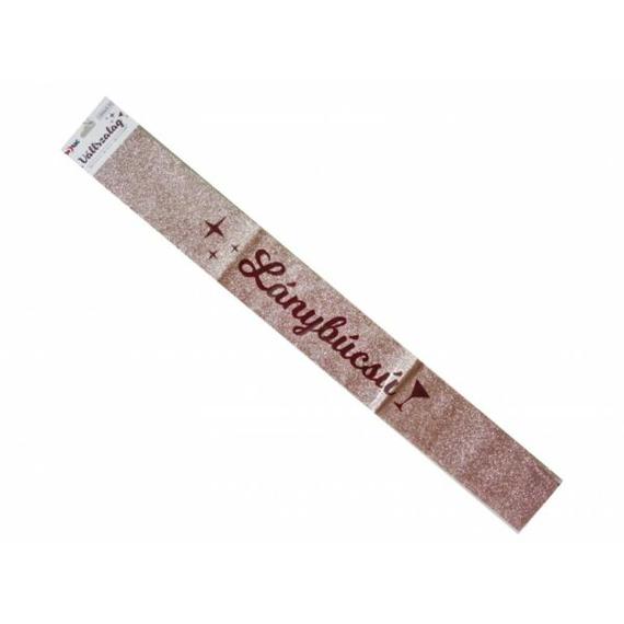  Csillogó lánybúcsú vállszalag - rose gold
