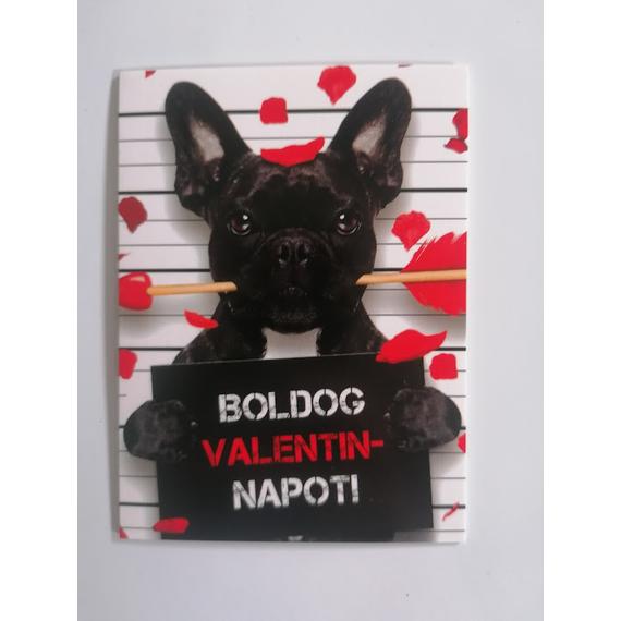 Ajándékkísérő kártya - Boldog Valentin napot! - kutyus
