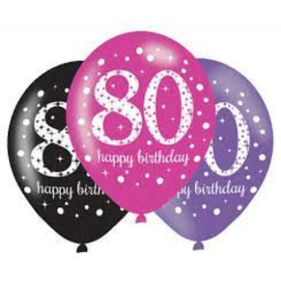Latex lufi 80-as  Milestone -  Happy Birthday! - 6db/cs