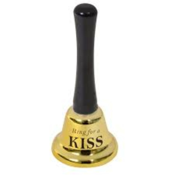 Kiss ( csók) csengő -  arany