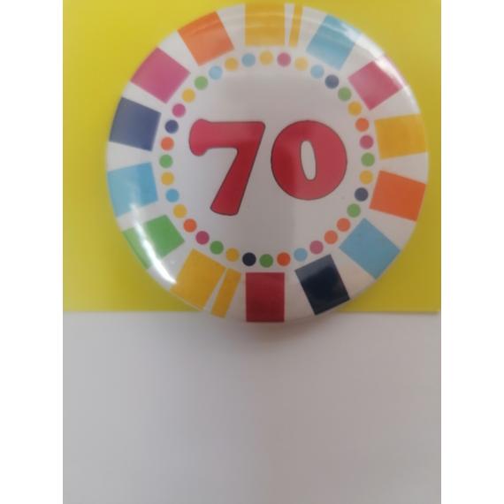 Party kitűző 70-es szülinapi születésnapra