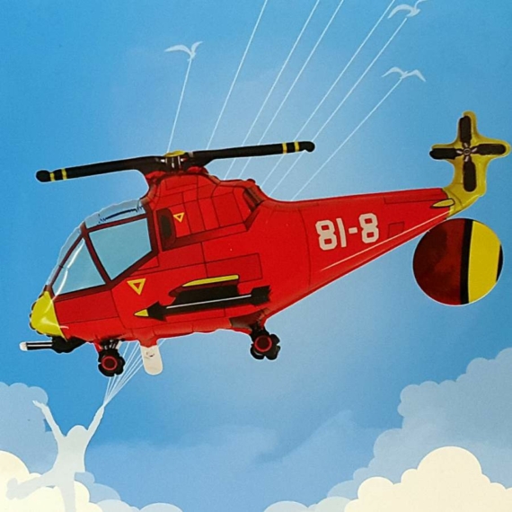 Fólia Óriás lufi Helikopter - Piros színű