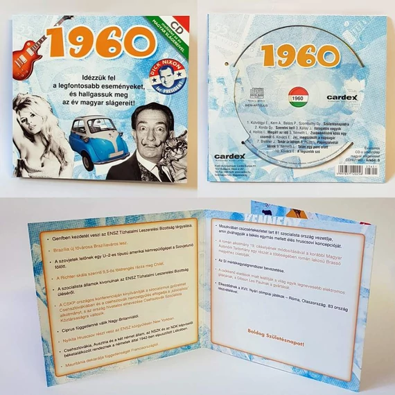 CD-s évszámos üdvözlőlap, képeslap 1960