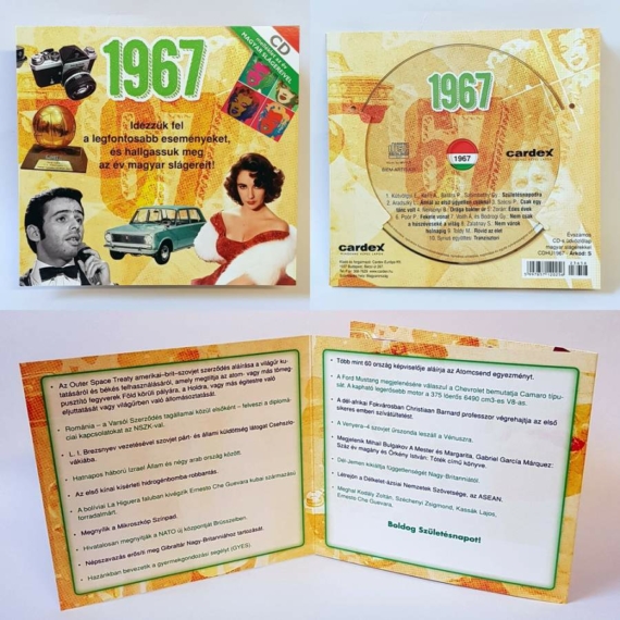 CD-s évszámos üdvözlőlap, képeslap 1967