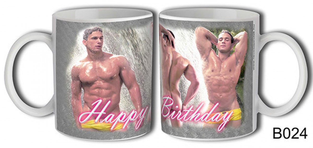 Bögre Happy Birthday - Fürdő férfi