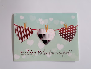 Ajándékkísérő kártya - Boldog Valentin napot! - szívek