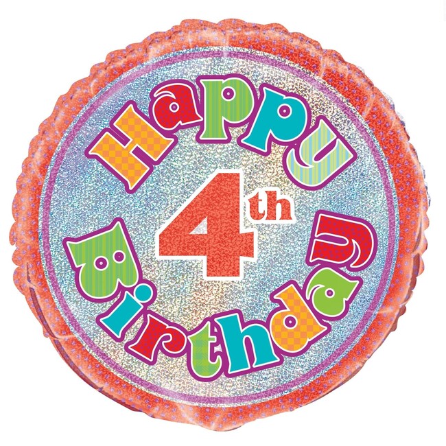 Fólia nagy lufi évszámos happy birthday színes  4-es