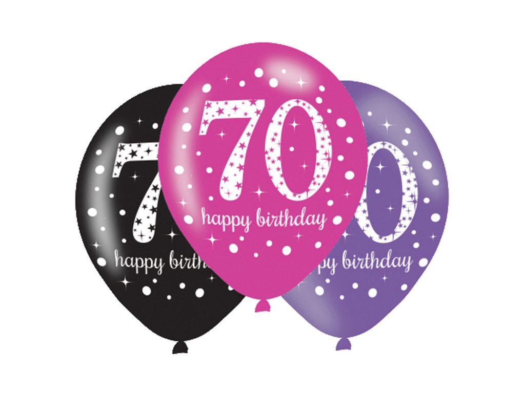 Latex lufi 70-es  Milestone -  Happy Birthday! - 6db/cs