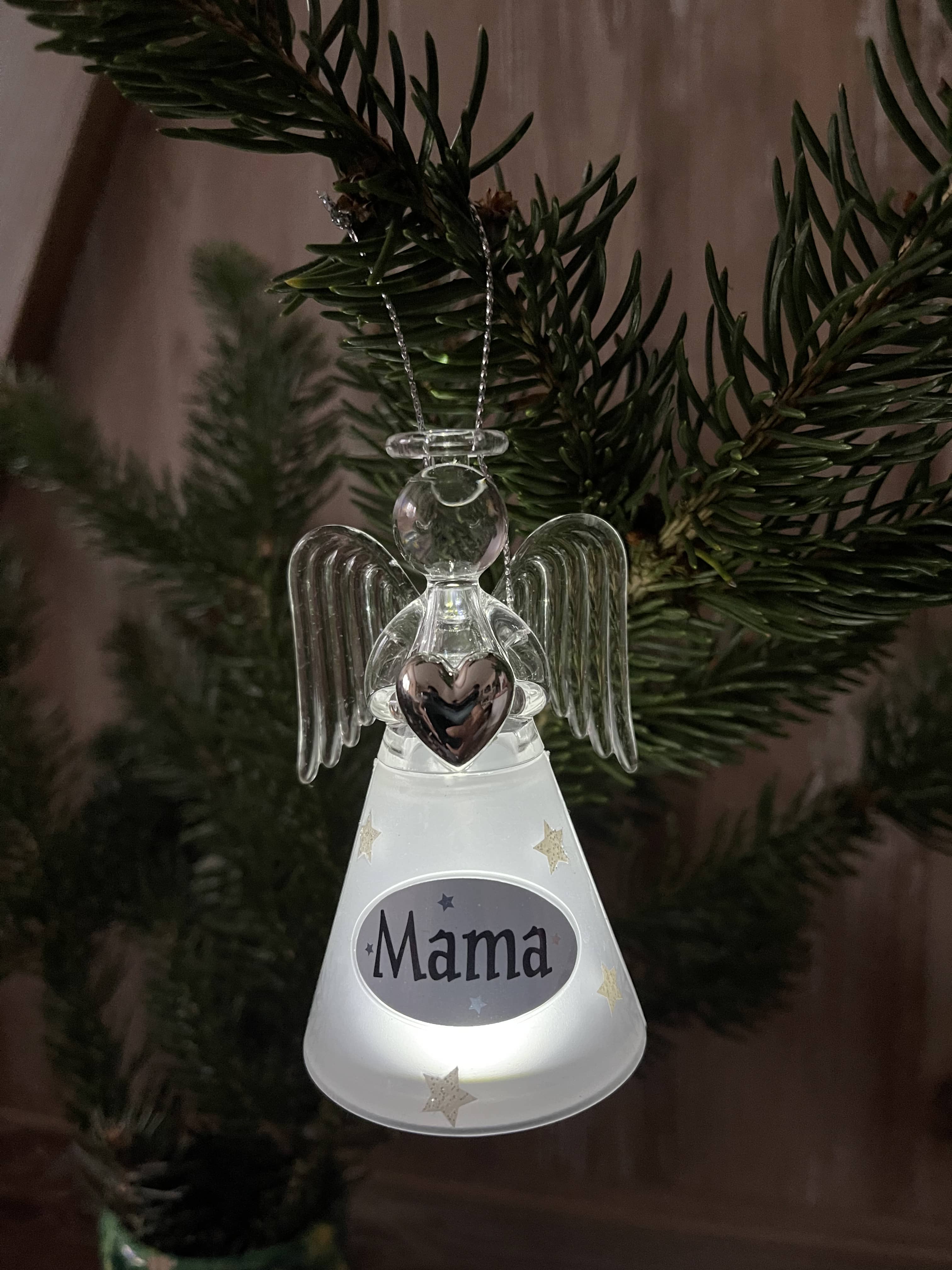 Karácsonyfadísz világító,  Angyal - Mama