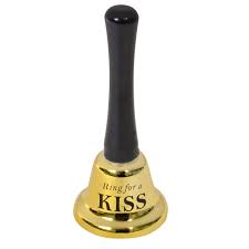 Kiss ( csók) csengő -  arany