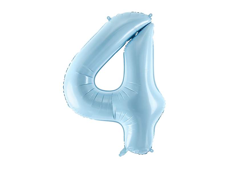 Szám formájú óriás fólia lufi, pasztell kék ”4”
