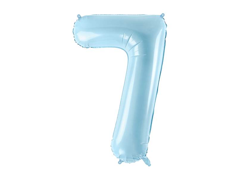 Szám formájú óriás fólia lufi, pasztell kék ”7”