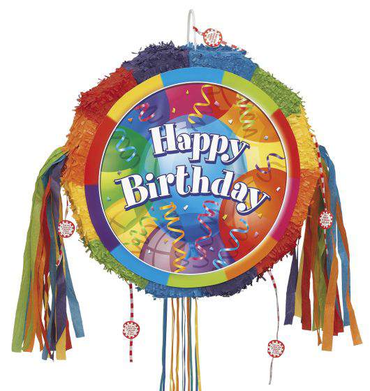 Parti pinata, kör - Happy Birthday - színes
