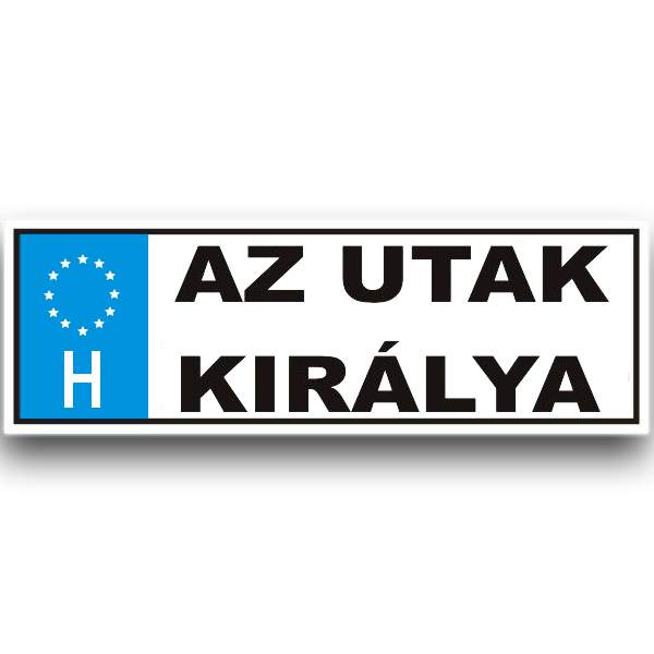 Rendszámtábla Az utak királya