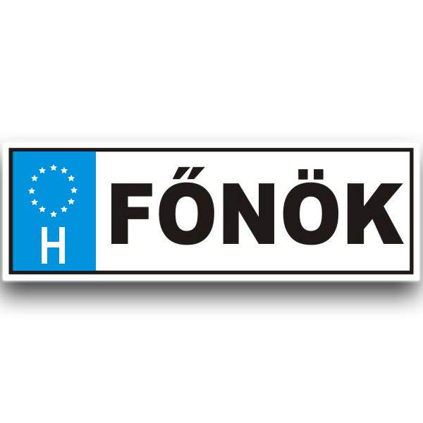 Rendszámtábla Főnök